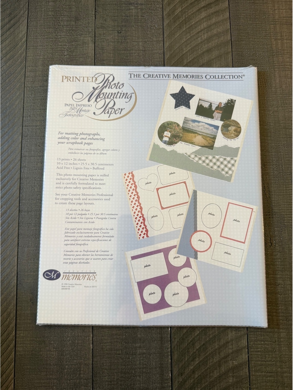 Creative Memories Printed Photo Mounting Paper from 1998